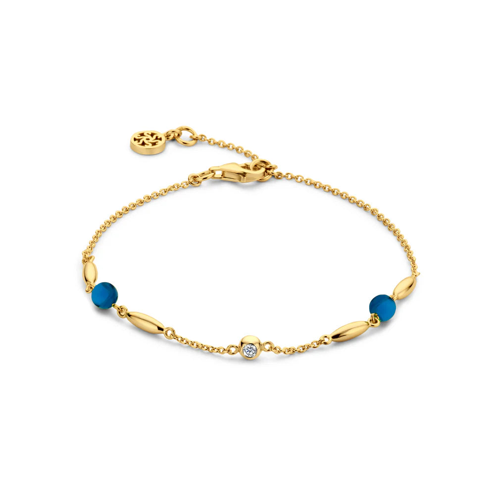 CORNELIA BRACELET GP/CZ BLUE AGATE CZ