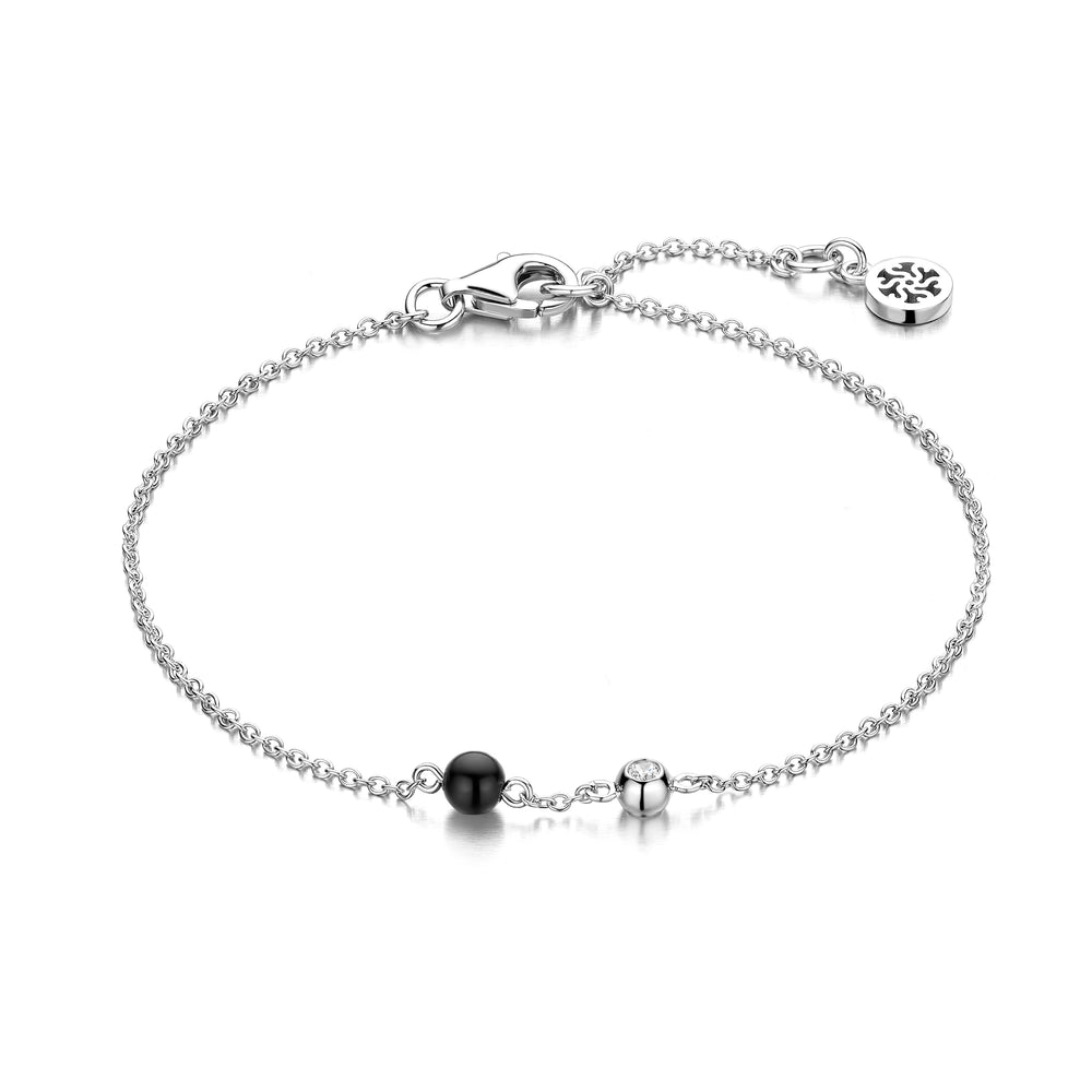LUCKY BRACELET SL/CZ BLACK