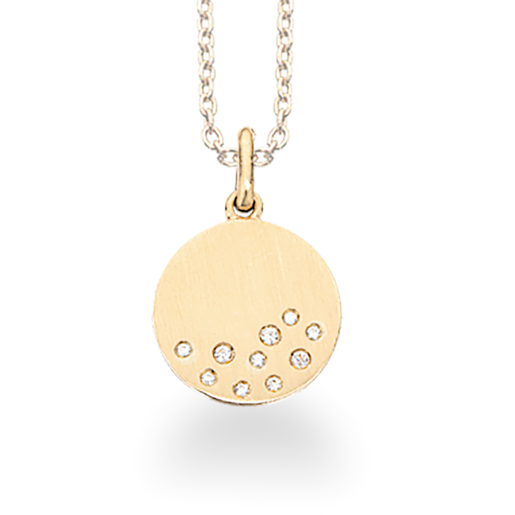 VEDHÆNG ZIR. 8 KT. M/ SØLVKÆDE