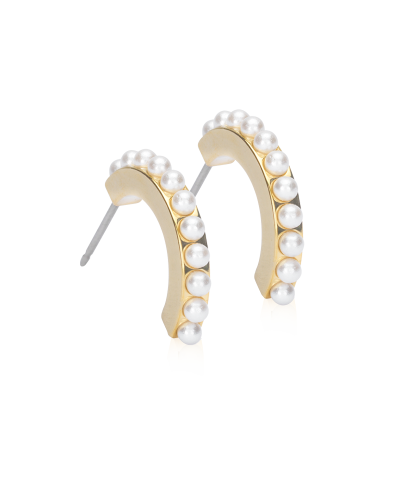 GT PENDANT PEARL CURVED 15 MM, WHITE