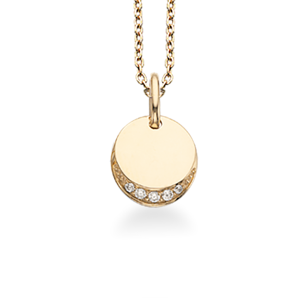 VEDHÆNG SYN. CUBIC ZIR. 8 KT. M/SØLVKÆDE