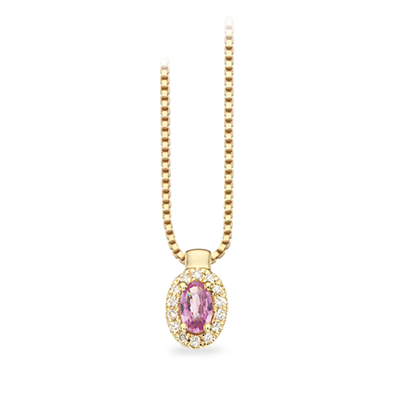 DIANA VEDHÆNG ROSET 0,07H-W/SI-PINK SAFIR14 KT.