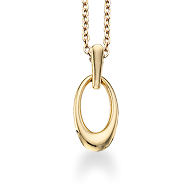 VEDHÆNG OVAL 8 KT. M/SØLVKÆDE