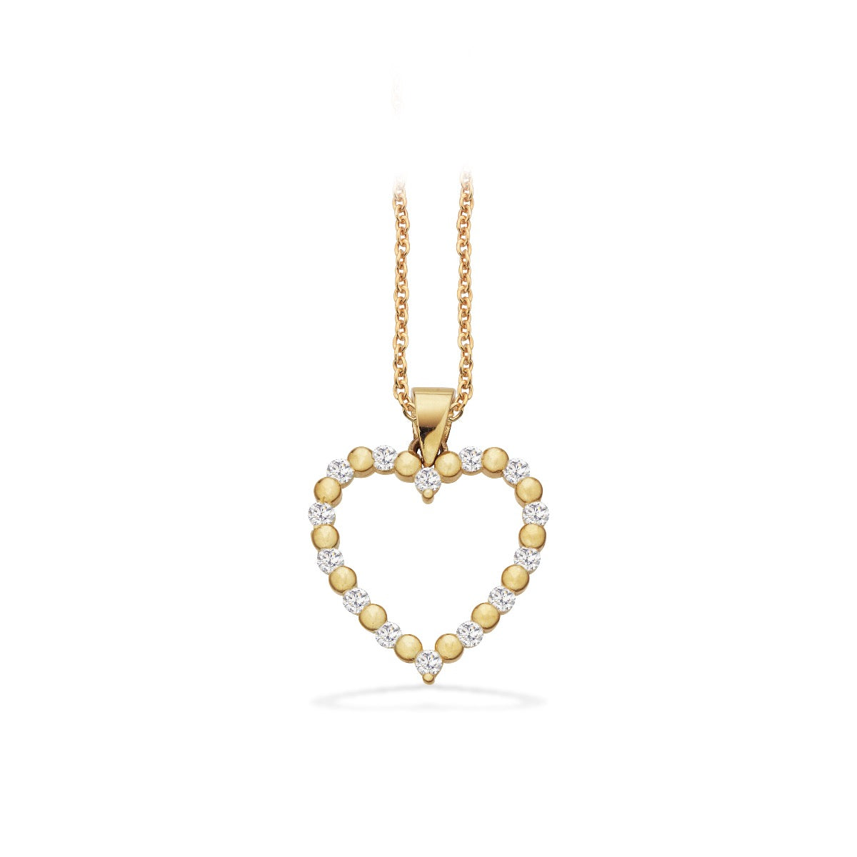 VEDHÆNG HJERTE CUBIC ZIR 8 KT. M/SØLVKÆDE