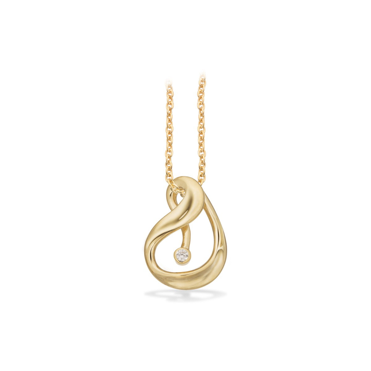 VEDHÆNG CUBIC ZIR. 8 KT. M. SØLVKÆDE