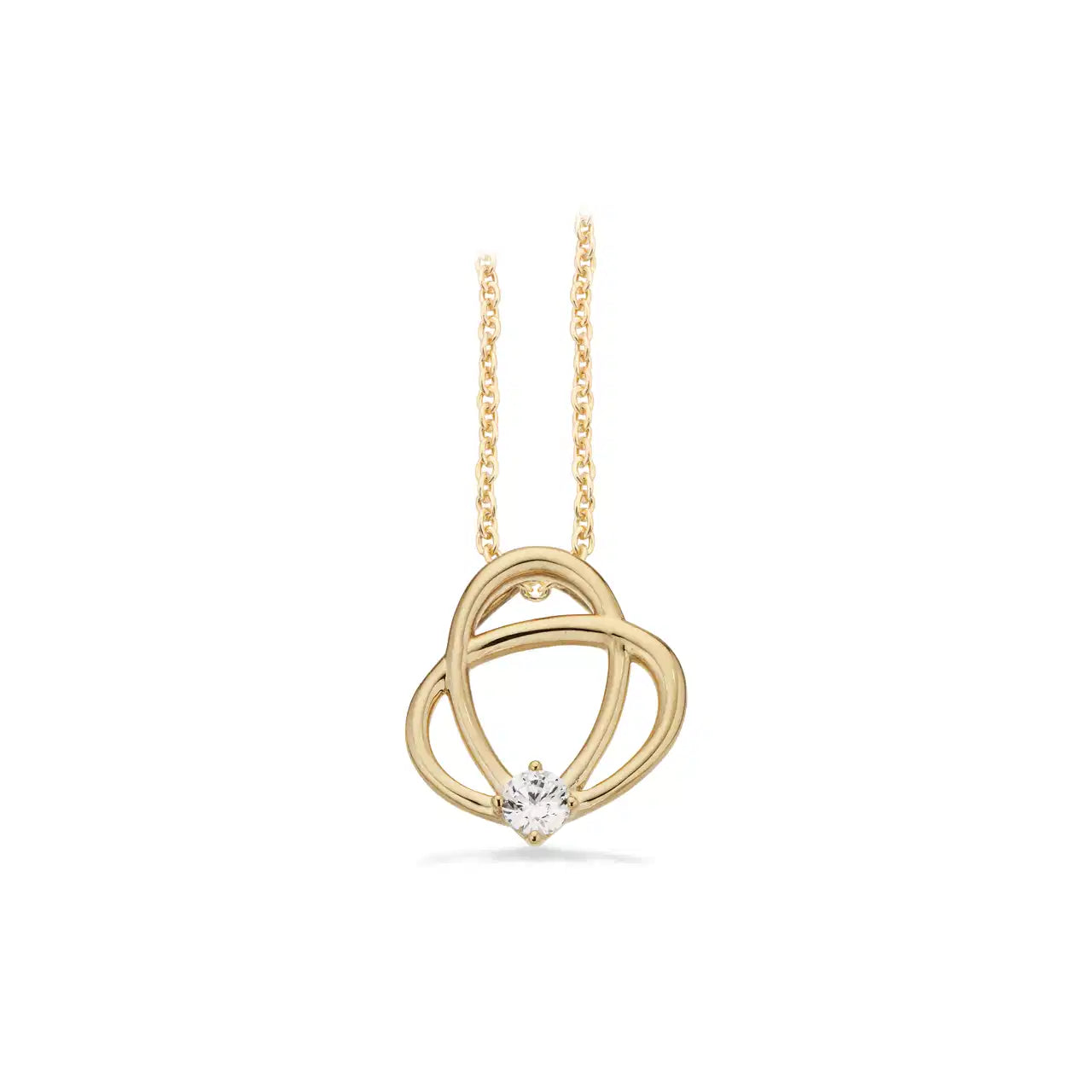 VEDHÆNG CUBIC ZIR. 8 KT. M. SØLVKÆDE