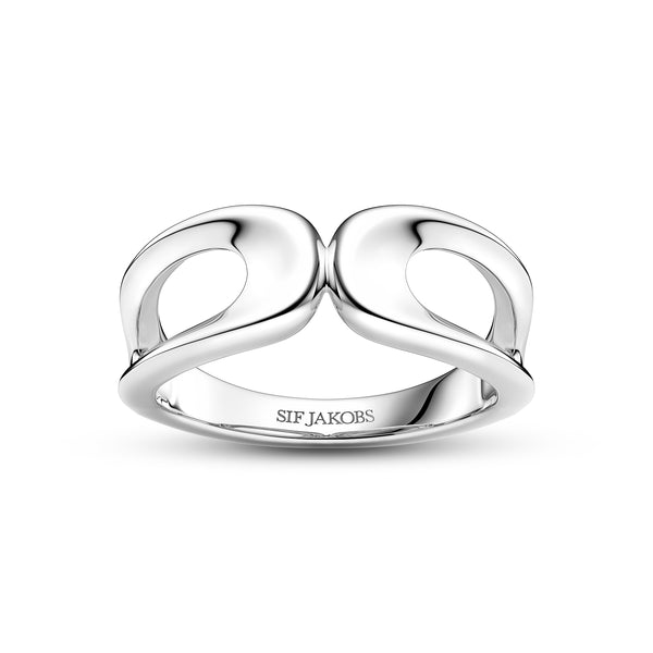 RING BORSA DUE PICCOLO - RHODINERET, MED EN BLANKPOLERET OVERFLADE.