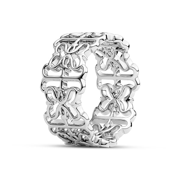 RING ICONA - RHODINERET, MED EN BLANKPOLERET OVERFLADE.