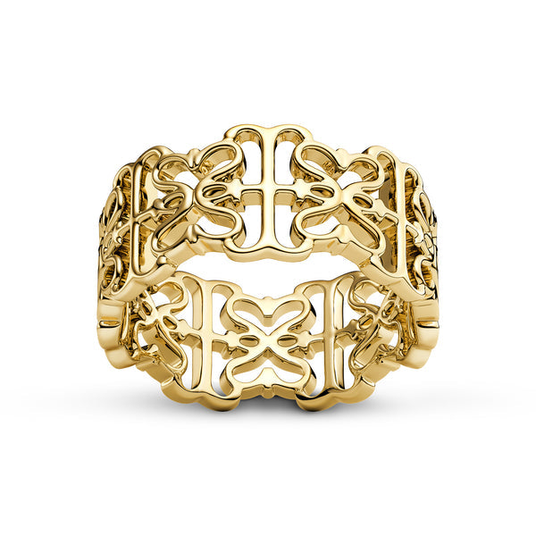 RING ICONA - 18 KARAT FORGYLDT, MED EN BLANKPOLERET OVERFLADE.