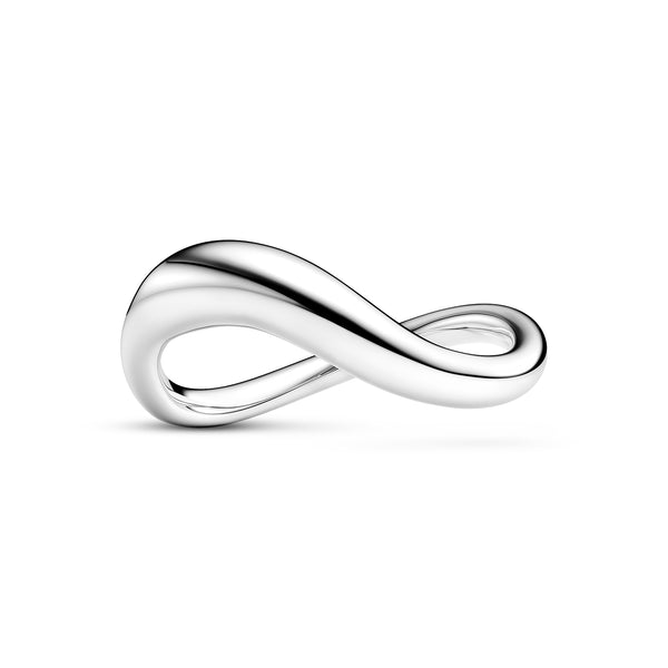RING INFINITO - RHODINERET, MED EN BLANKPOLERET OVERFLADE.