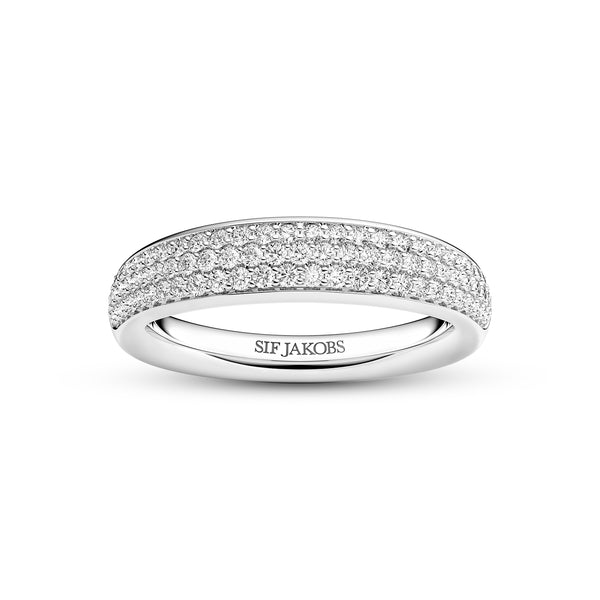 RING MELZO PICCOLO - RHODINERET, MED HVIDE ZIRKONIA.
