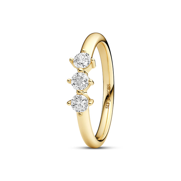 RING PRINCESS - 18 KARAT FORGYLDT, MED HVIDE ZIRKONIA.