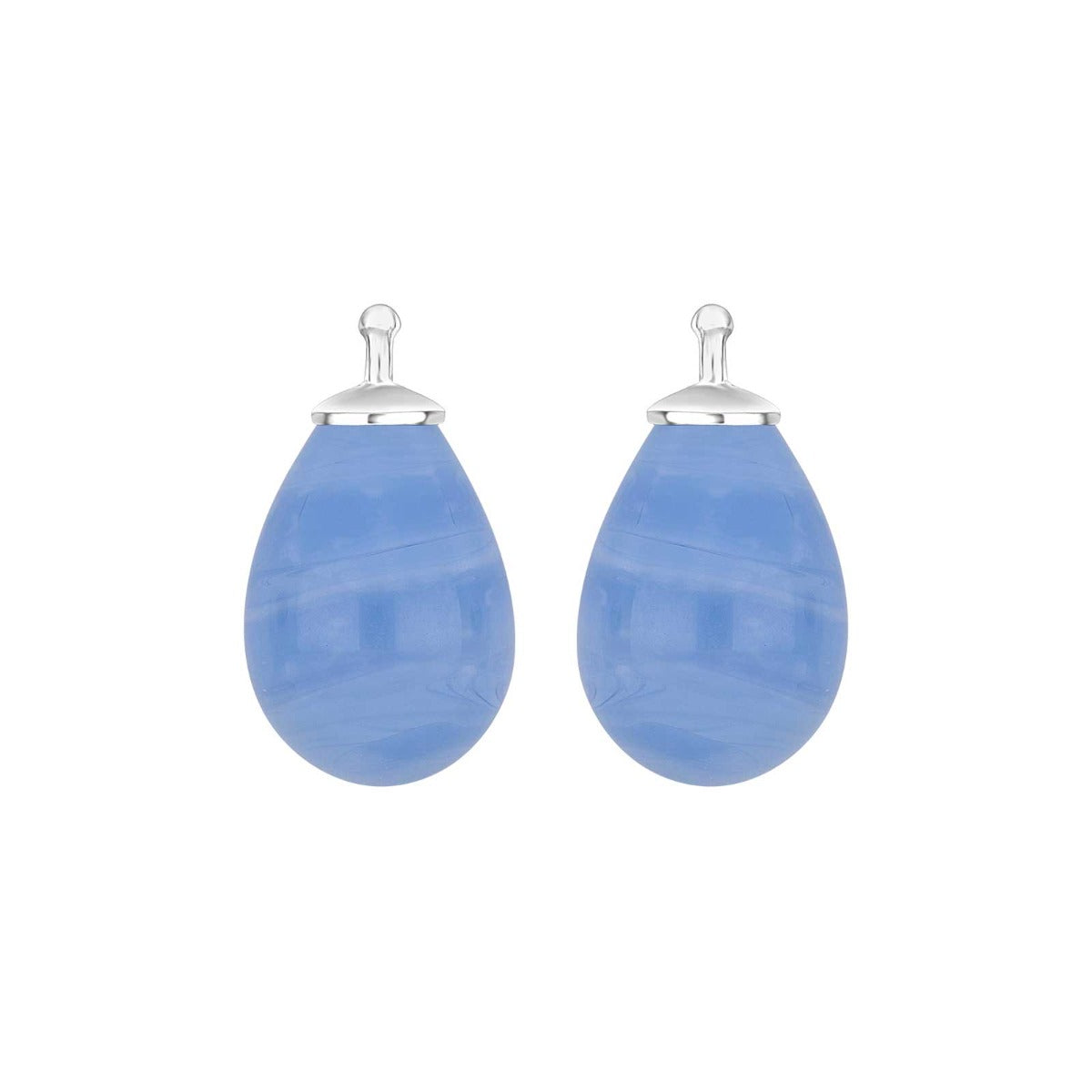 BØHMISK KVARTSGLAS DRÅBE FARVE36 M/RH SØLV - PAR