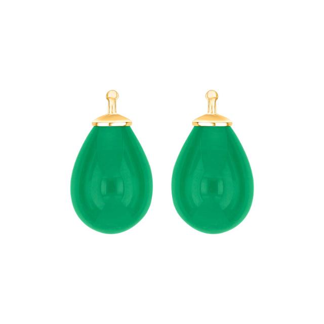 BØHMISK KVARTSGLAS DRÅBE FARVE65 M/FG SØLV - PAR