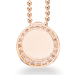 VEDHÆNG SYN.ZIR. SØLV ROSÉ FG. M/KÆDE