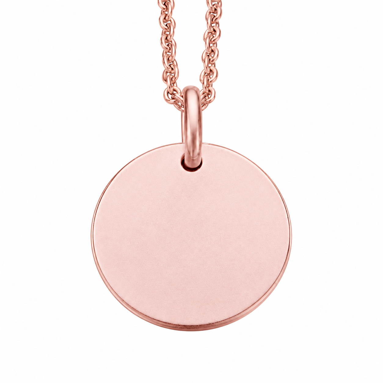 TAG RUND GRAV 13 MM SØLV ROSA FORGYLDT