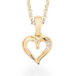 VEDHÆNG HJERTE SYN.ZIR. SØLV FG. M/KÆDE