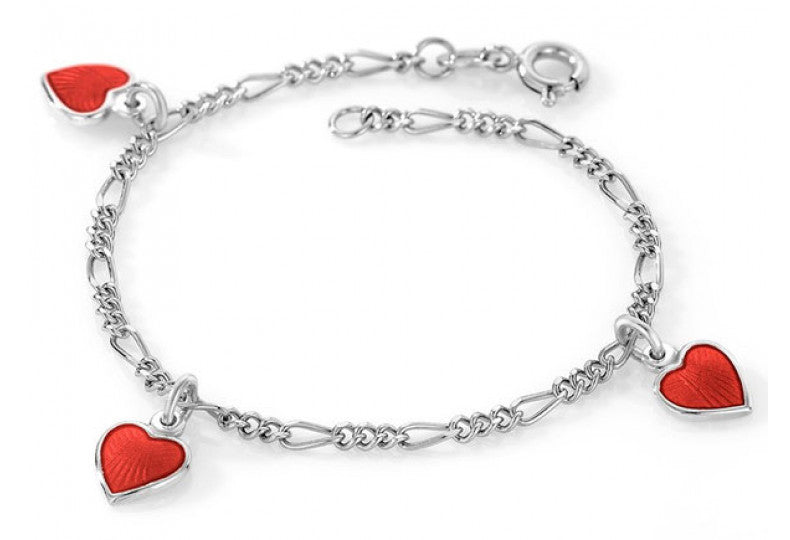 SØLV ARMB. RØDT HJERTE