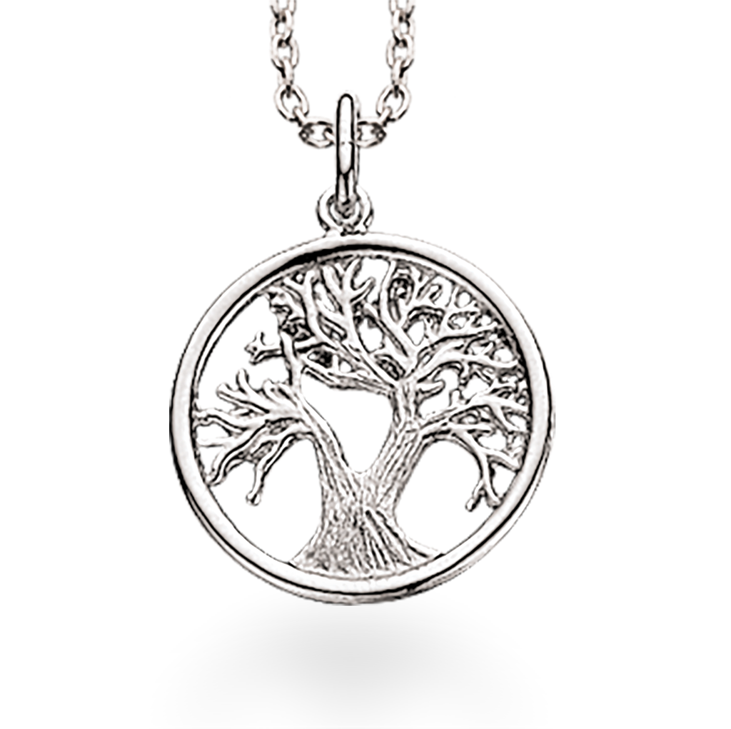 VEDHÆNG LIVETS TRÆ 15 MM. SØLV RH. M/KÆDE