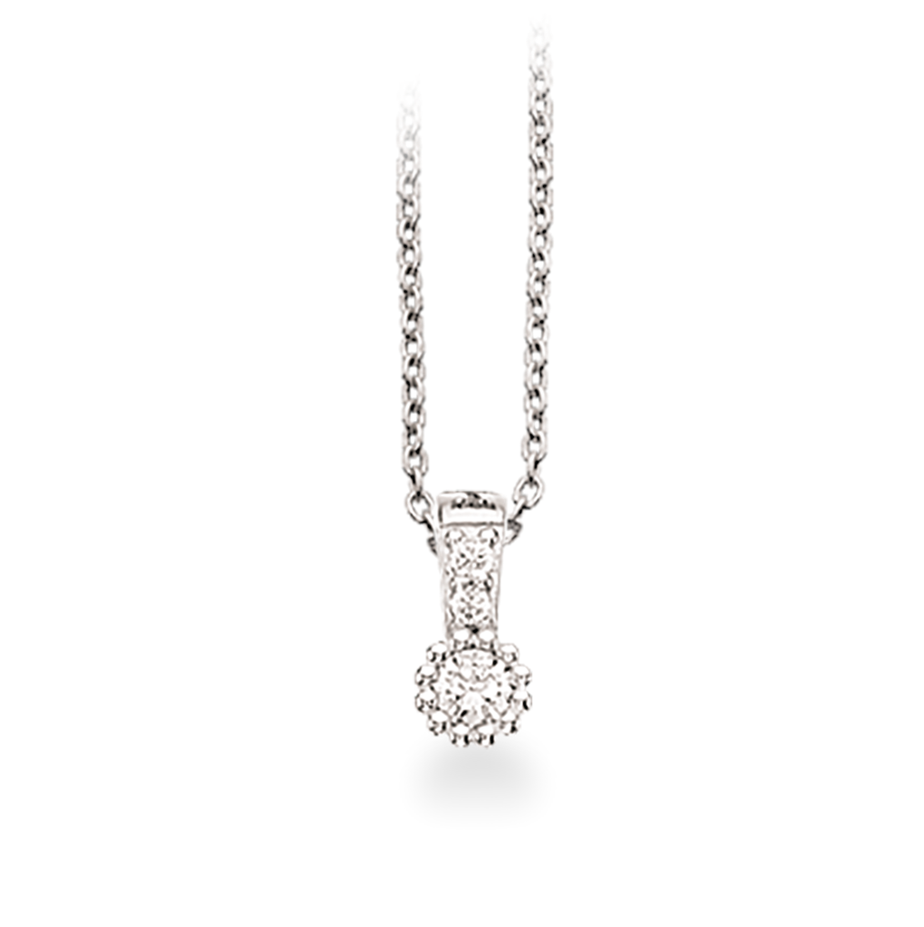 VEDHÆNG SYN.CUBIC ZIR. SØLV RH. M/KÆDE