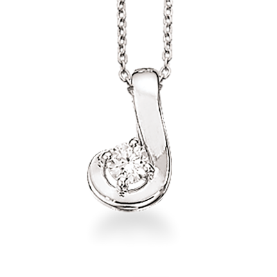 VEDHÆNG SYN. CUBIC ZIR. SØLV M/KÆDE