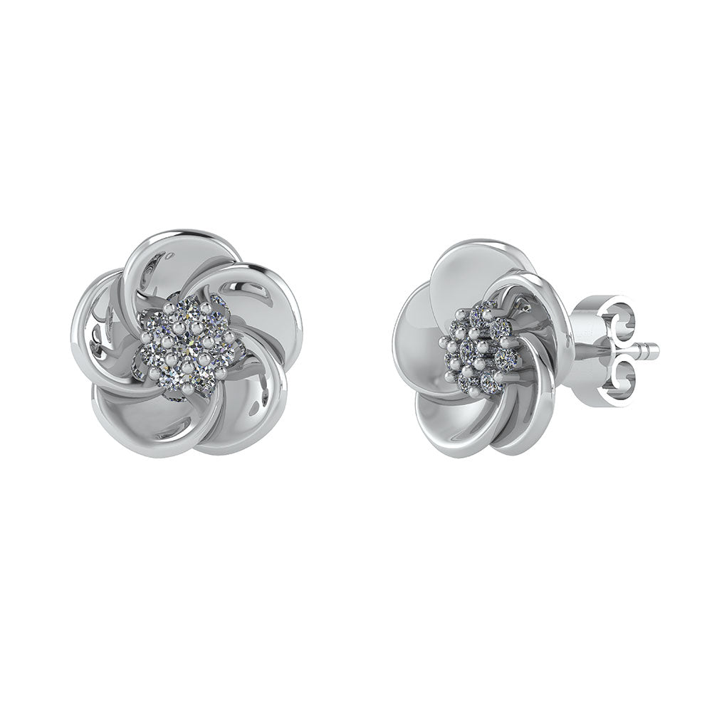 Smykkekæden Blomst Ørestikker i Sterling Sølv DMB0291S
