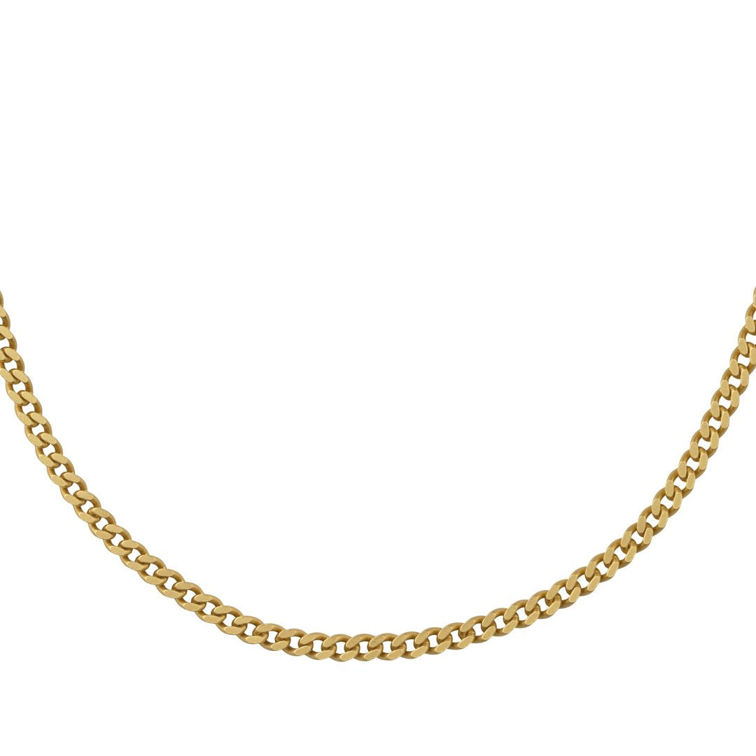 SØLV/FG HALSKÆDE CURB