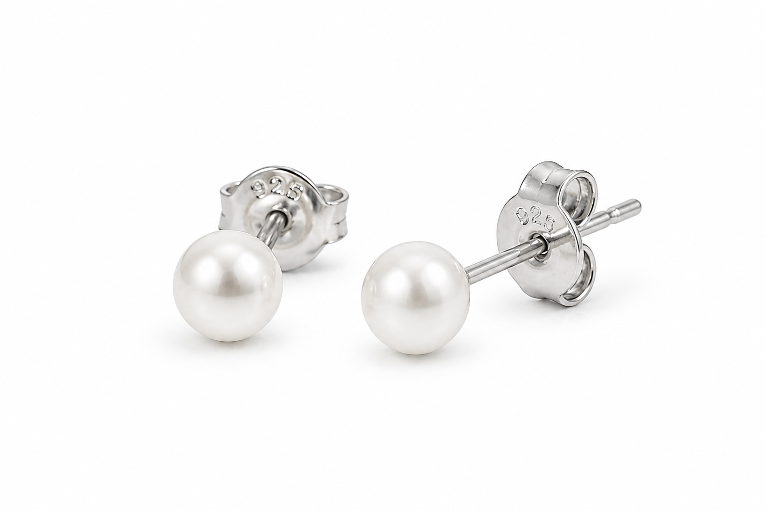 SØLV ØRESTIK 4,0,4,5MM PERLE