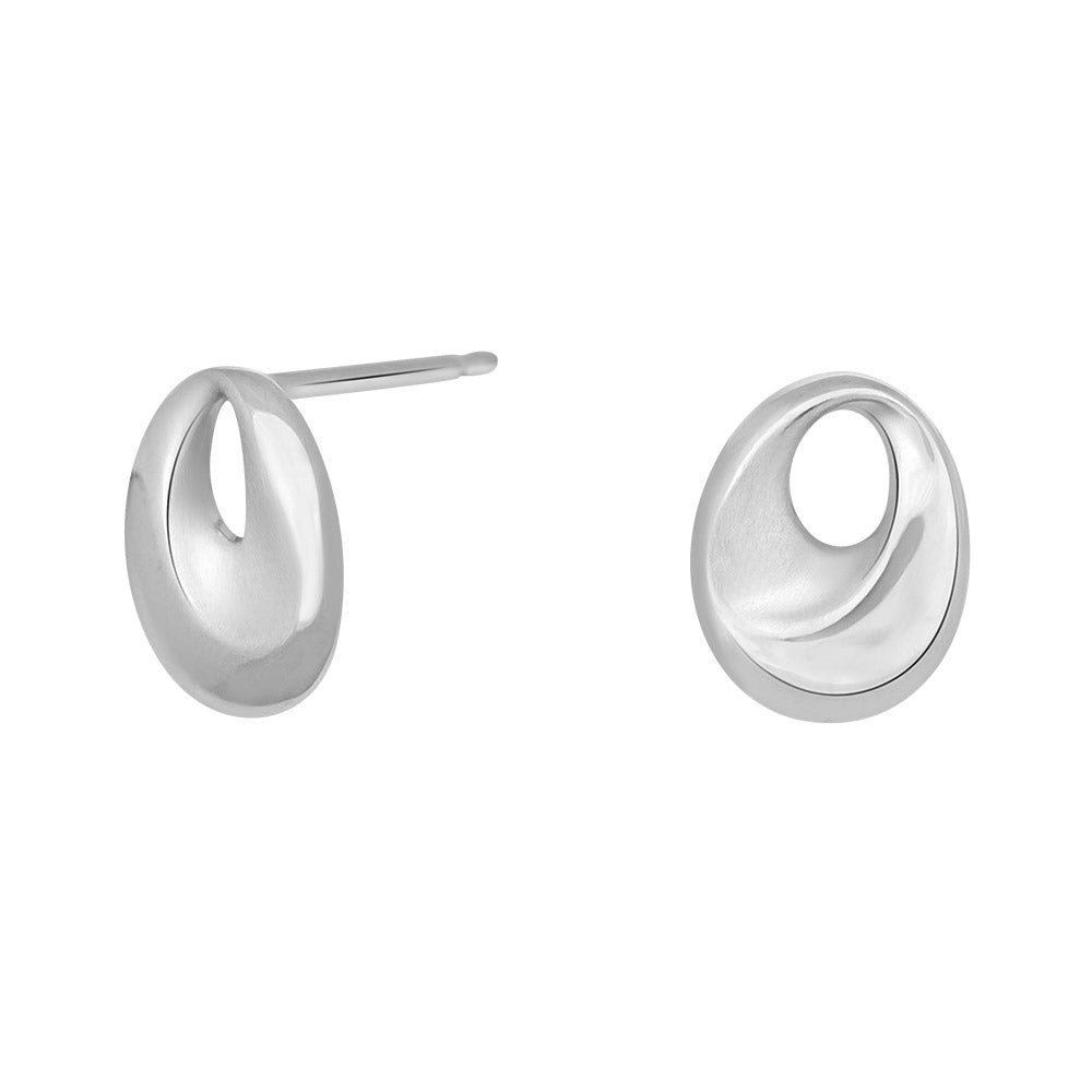 RHOD. SØLVØRESTIKKER MAT/BLANK