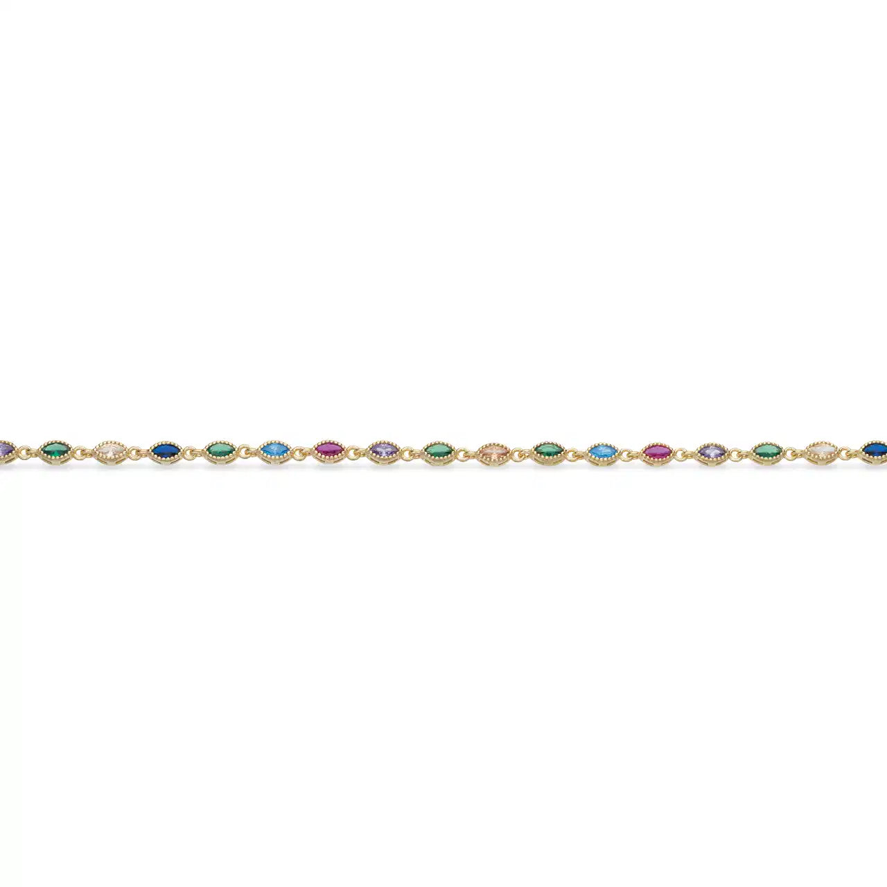 SOHO ARMBÅND MULTICOLOR CUBIC ZIR. SØLV FG. 17+2 CM