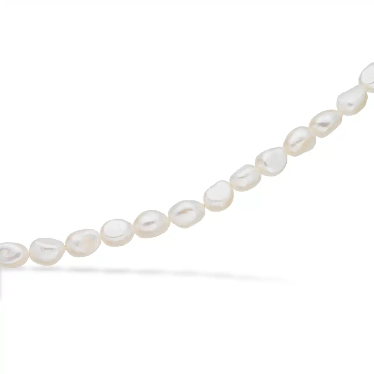 FERSKVANDSKULTURPERLE HALSKÆDE BAROK 9-10 MM SØLV FG. SØLV FG. 42+7 CM