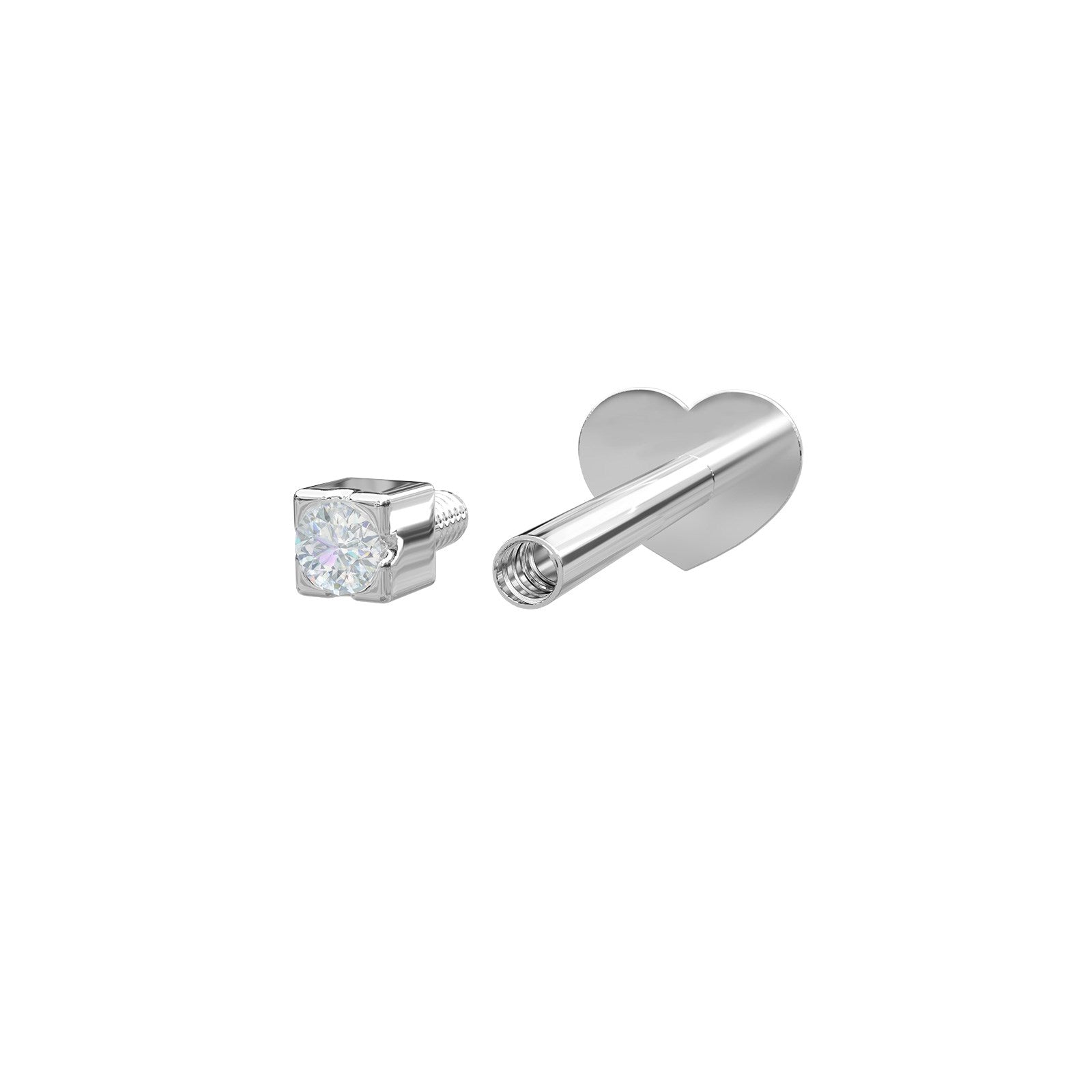 RHD. SØLV LABRET-PIERCING 1 CZ 1,5MM GRAB PIERCE52