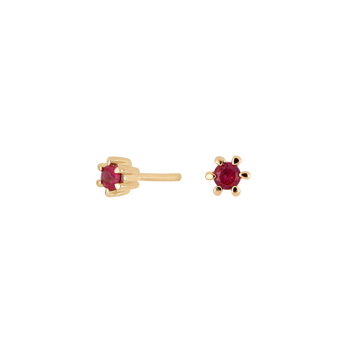 14KT. GULDØRESTIKKER M/RUBIN 2,2MM
