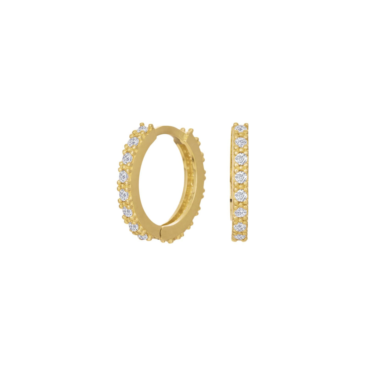 8KT. GULDCREOLER M/CZ 13MM