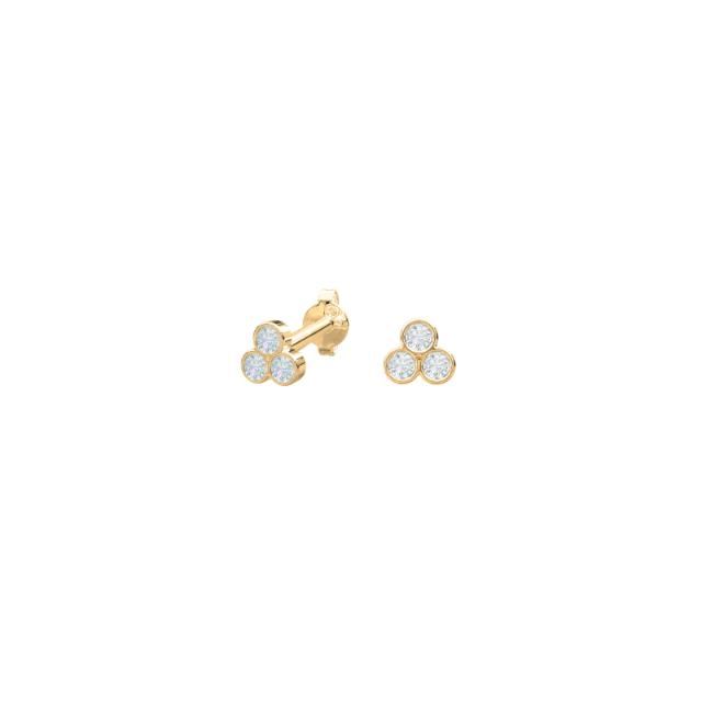 14KT. GULDØRESTIKKER M/3 DIA0,08CT 3MM