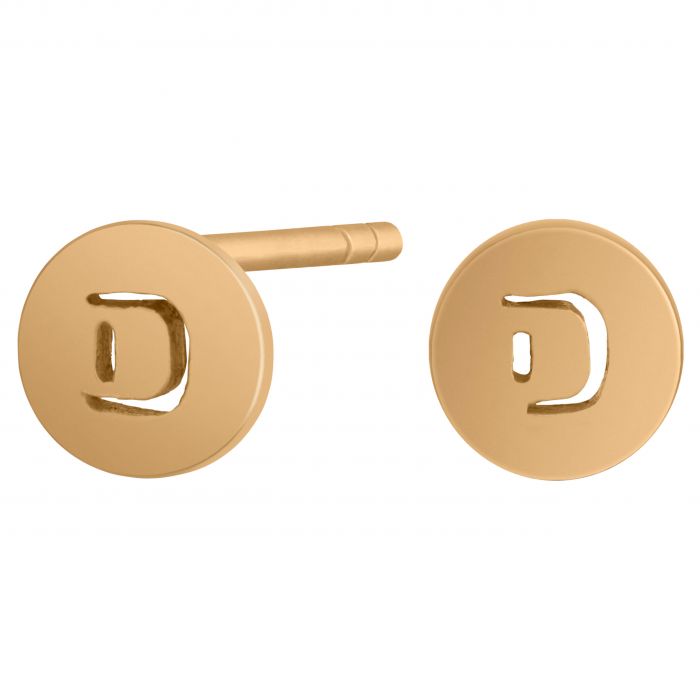 SØLV/FG ØRESTIK SORT RUND D