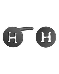 SØLV ØRESTIK SORT RUND H