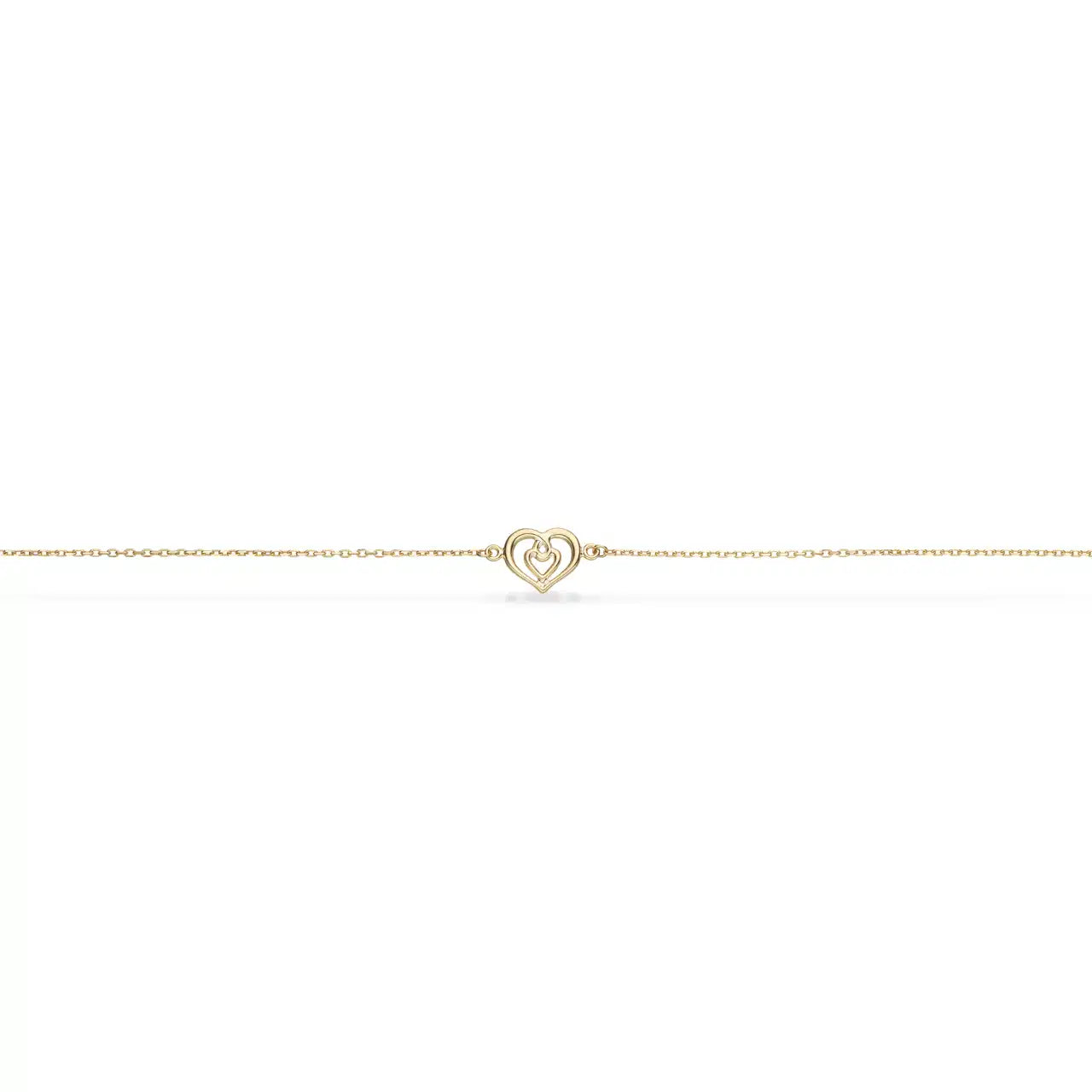 ARMBÅND HJERTE 17+2 CM 8 KT.