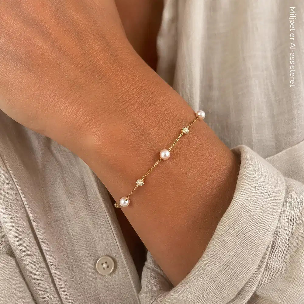 ARMBÅND FKP./CUBIC ZIR. 17+2 CM 8 KT.