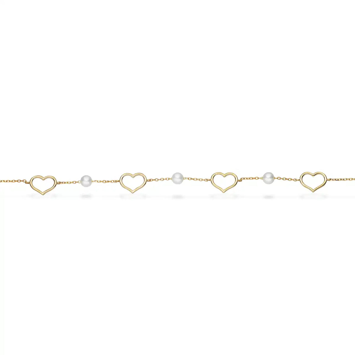 ARMBÅND FKP./HJERTER 17+2 CM 8 KT.