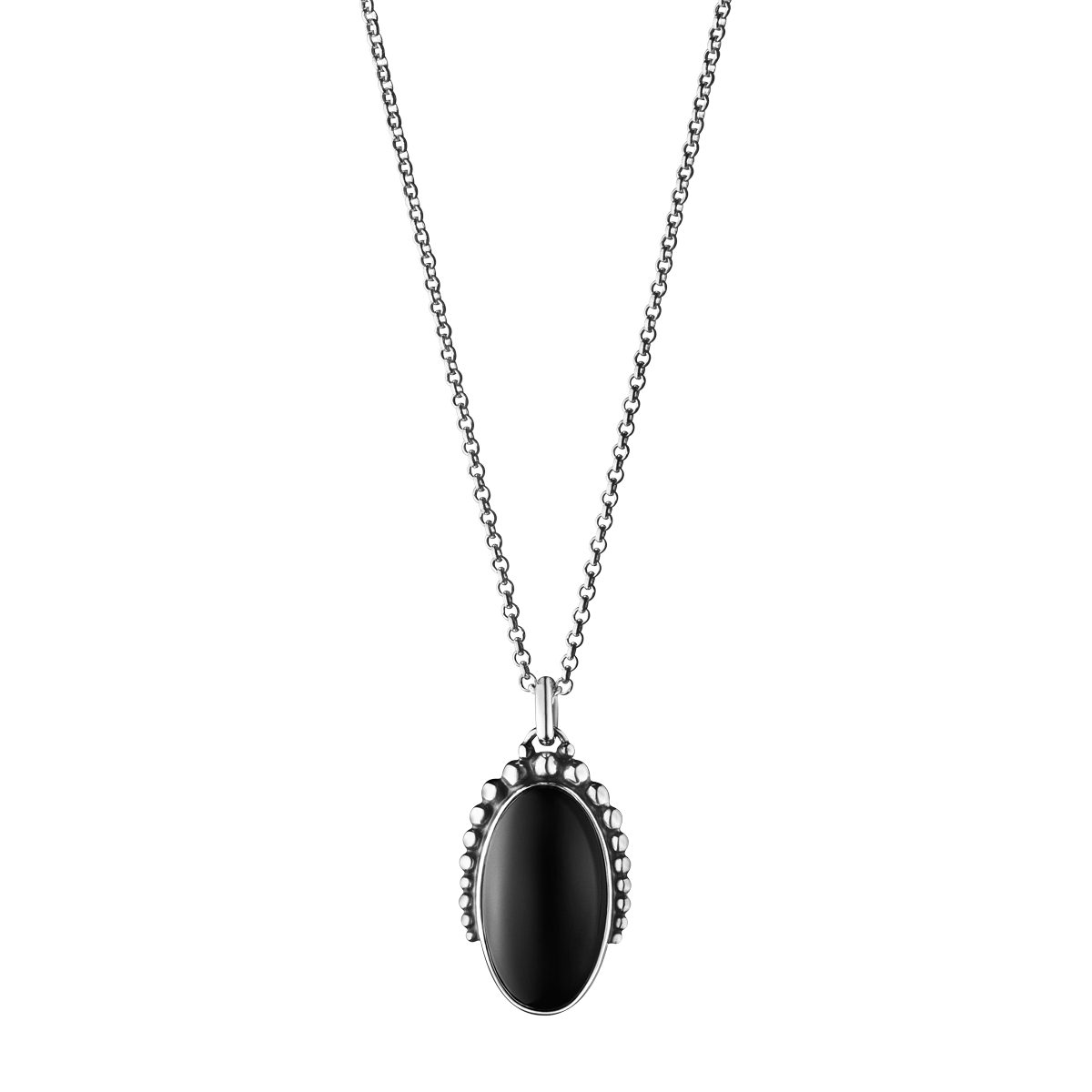 MOONLIGHT PENDANT 9B SILVER BLACK ONYX