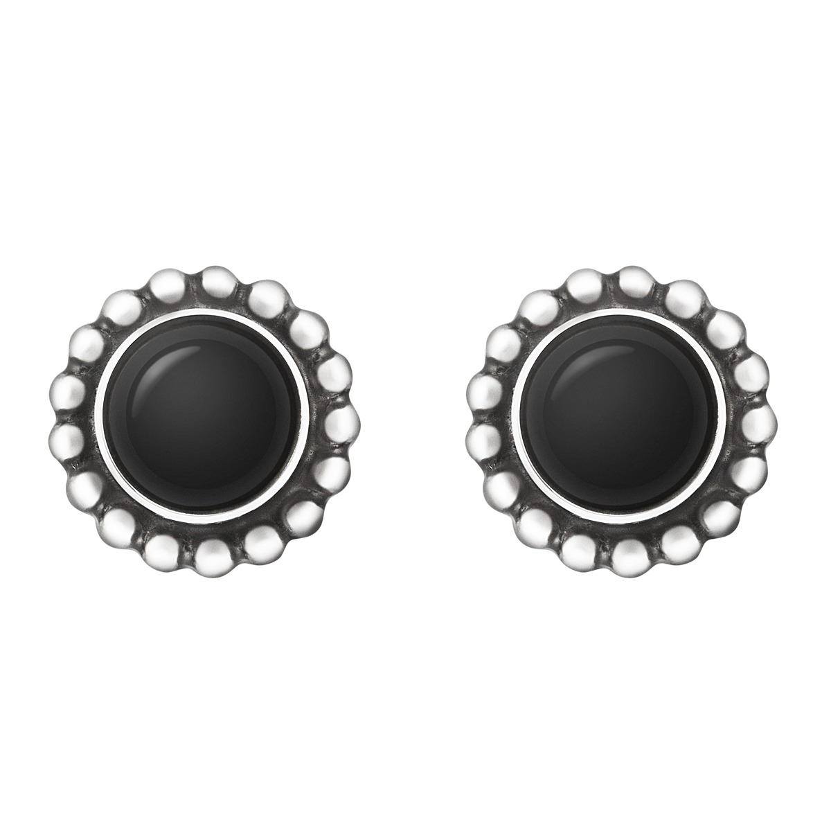 MOONLIGHT EARRINGS 9 SILVER BLACK ONYX