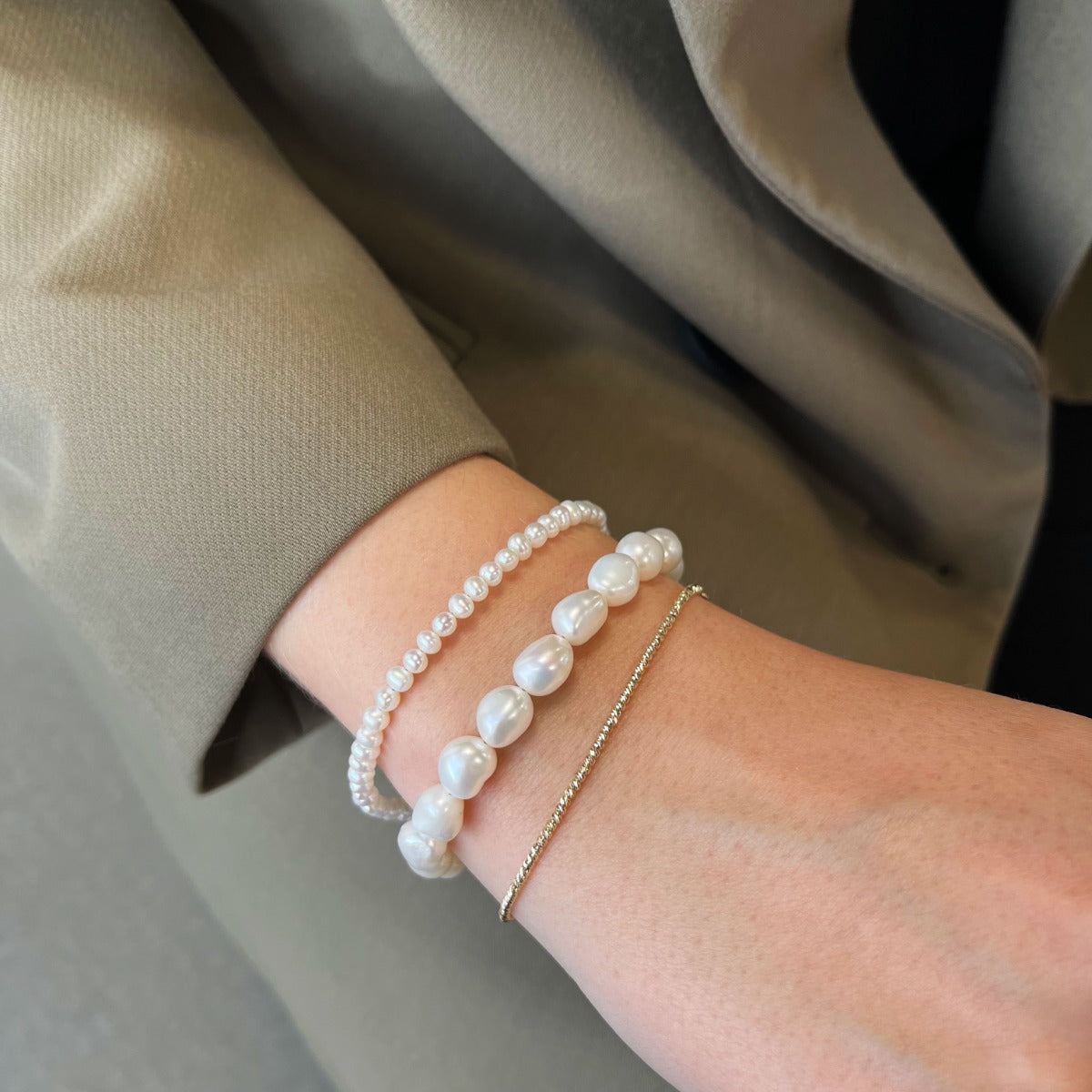 ARMBÅND FKP. BAROK 9-10 MM SØLV FG. 17+2CM