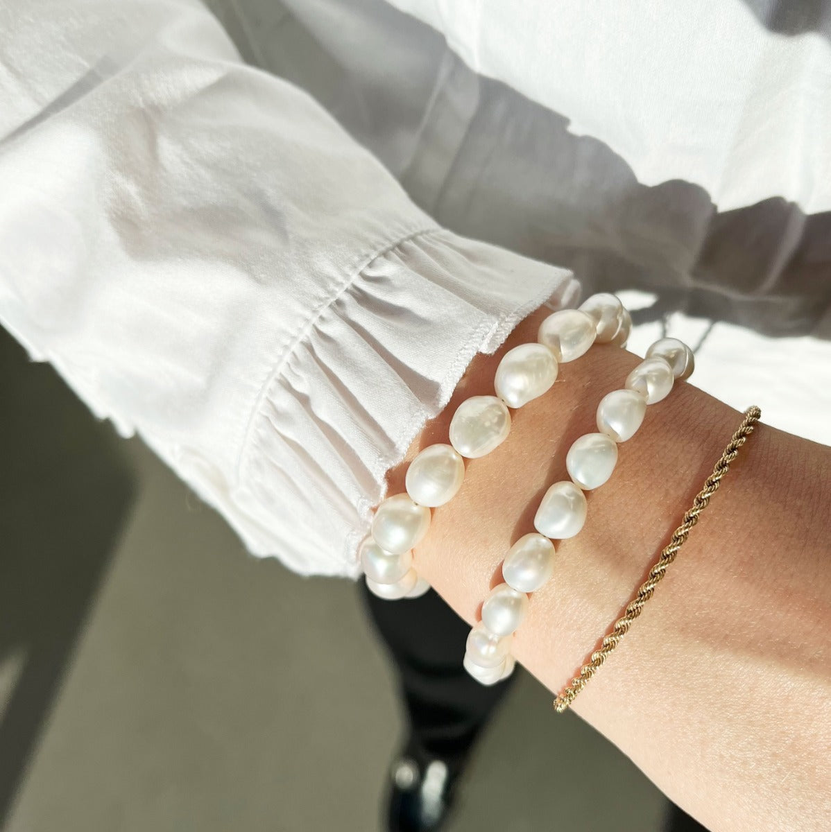 ARMBÅND FKP. BAROK 9-10 MM SØLV FG. 17+2CM