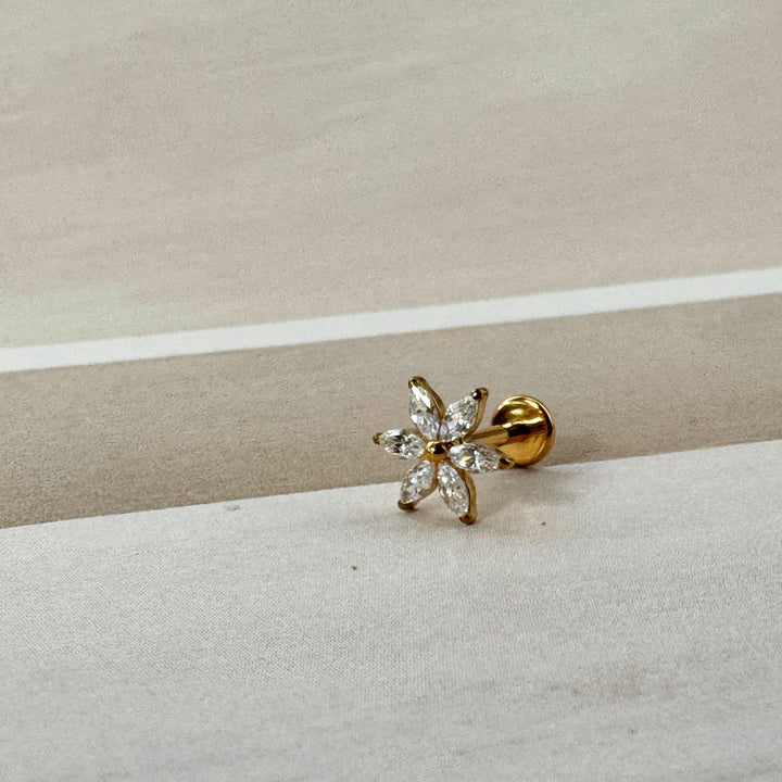 FNUG - HELIX GOLD PLATED WITH ZIRKONIA