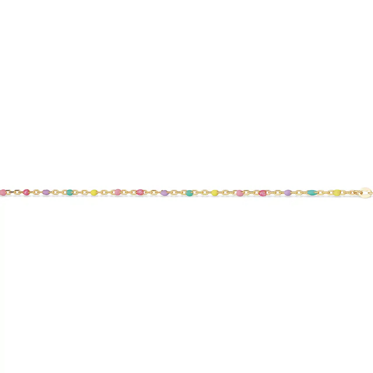 HALSKÆDE MULTICOLOR EMALJE SØLV FG. 42+3 CM