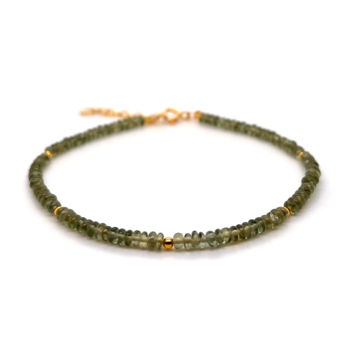 ARMBÅND GRØN APATITE QUARTZ SØLV FG. 17+2CM