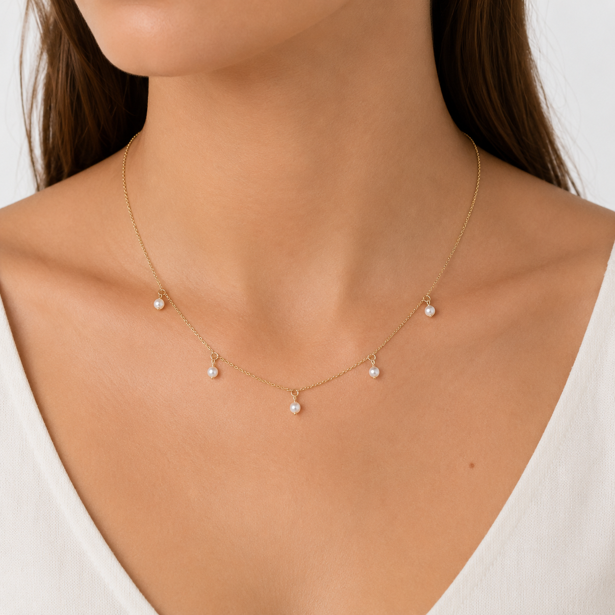 8KT.COLLIER FWP 3,5MM 42+3CM