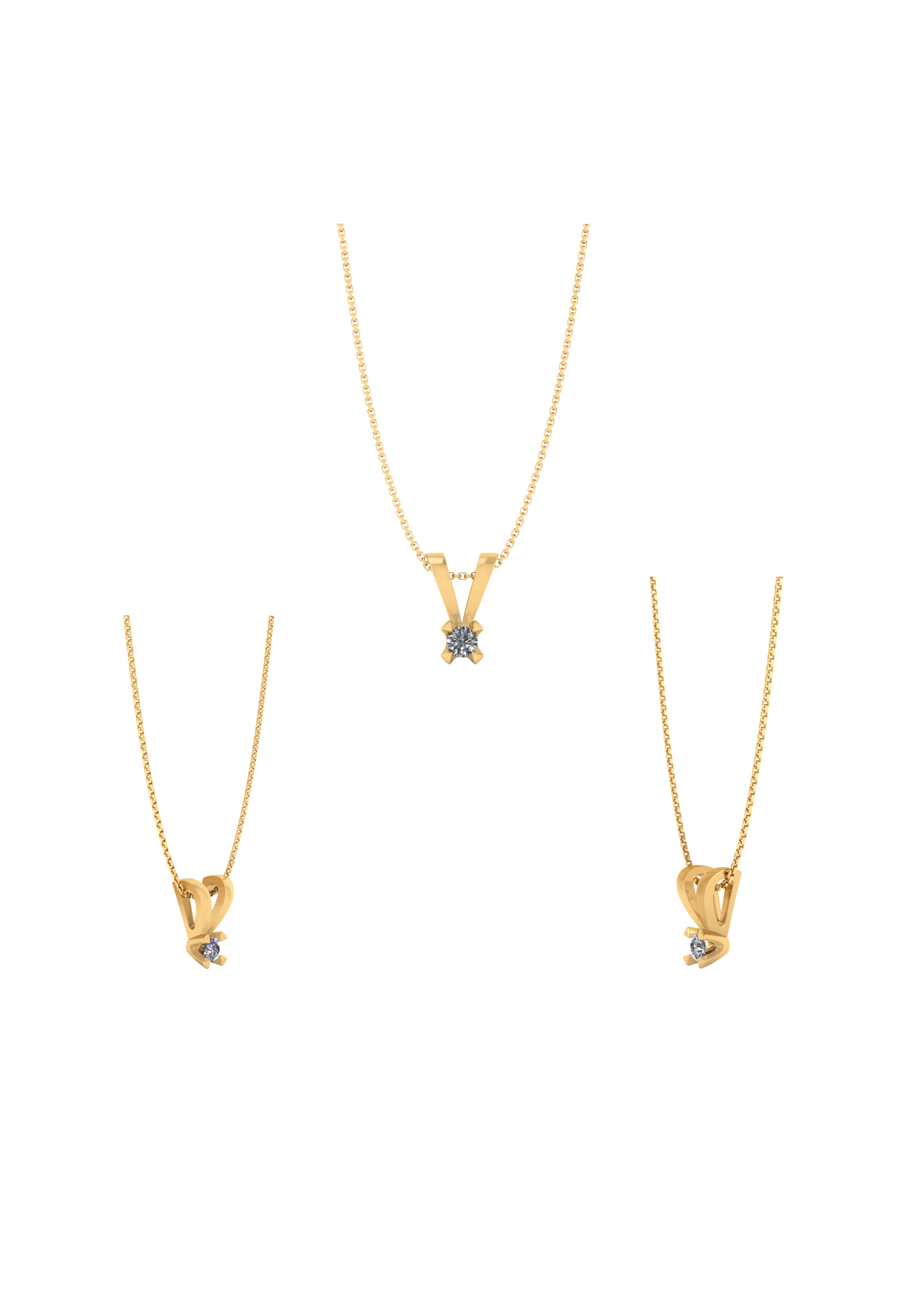 14KT. VEDHÆNG DIA 0,10 TW.SI FORG KÆDE