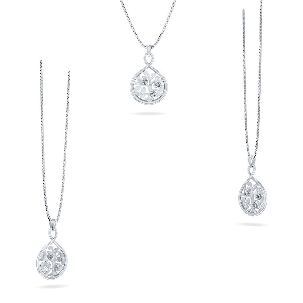 SØLV HALSKÆDE EARTH M.ZIR